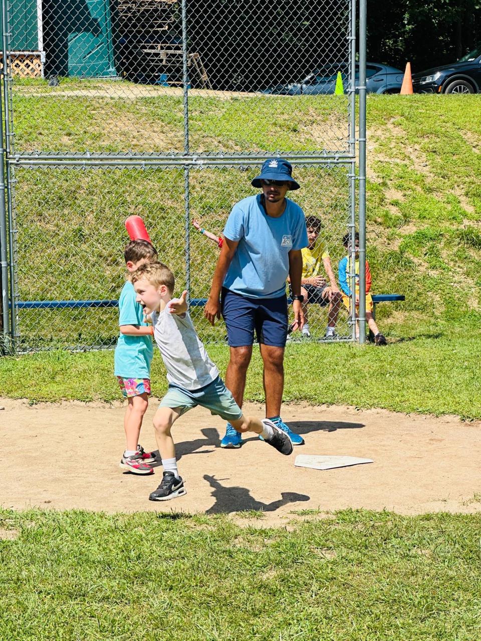 Camp baseball practice